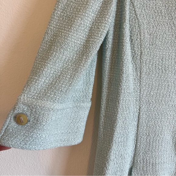 ST JOHN COLLECTION LONG COAT SIZE 6 LIGHT AQUA - Picture 6 of 15
